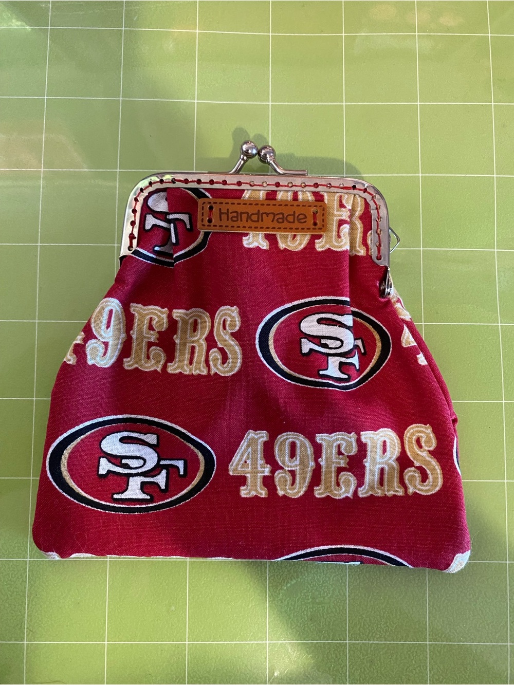 Handmade Red 49ers Clutch Wristlet
